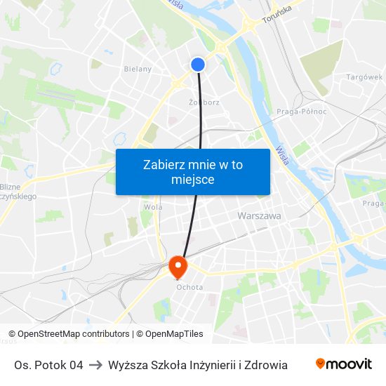 Os. Potok 04 to Wyższa Szkoła Inżynierii i Zdrowia map