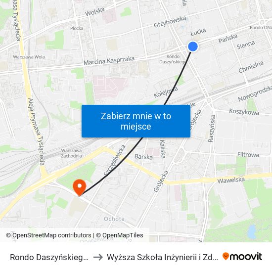 Rondo Daszyńskiego 01 to Wyższa Szkoła Inżynierii i Zdrowia map