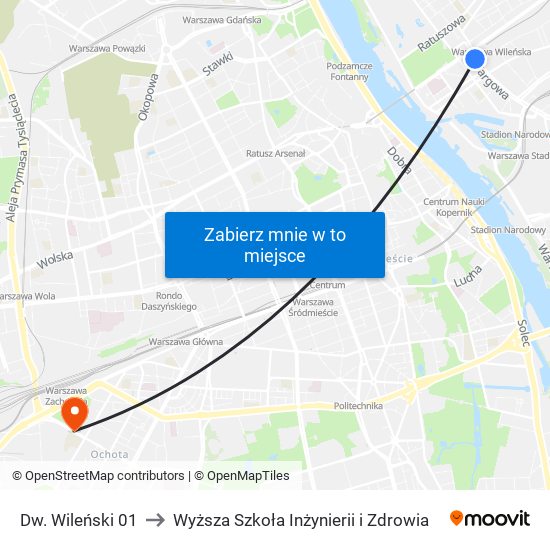 Dw. Wileński 01 to Wyższa Szkoła Inżynierii i Zdrowia map