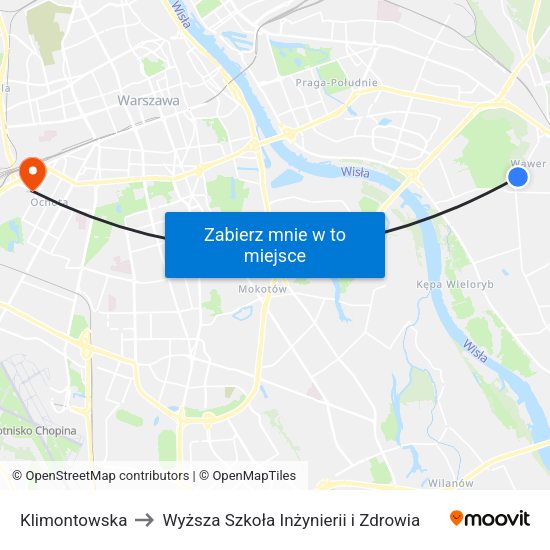 Klimontowska to Wyższa Szkoła Inżynierii i Zdrowia map