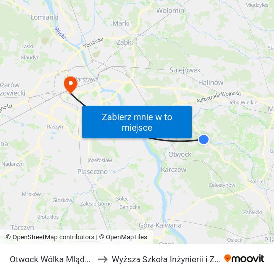 Otwock Wólka Mlądzka 04 to Wyższa Szkoła Inżynierii i Zdrowia map