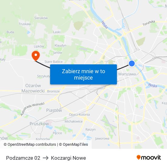 Podzamcze 02 to Koczargi Nowe map