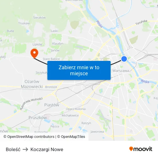 Boleść to Koczargi Nowe map