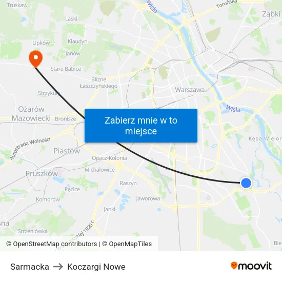 Sarmacka to Koczargi Nowe map