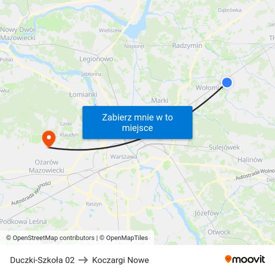 Duczki-Szkoła 02 to Koczargi Nowe map