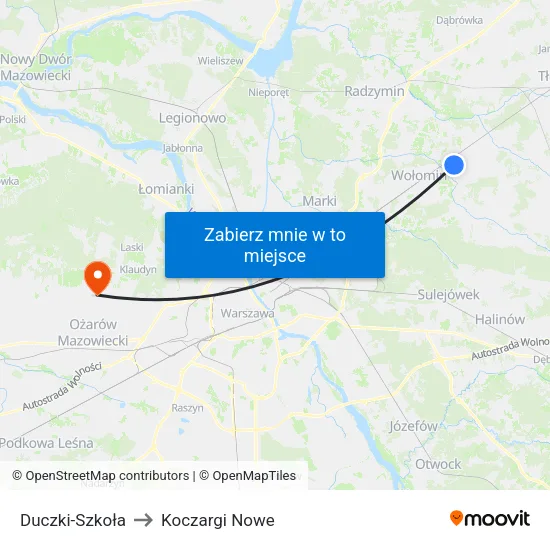 Duczki - Szkoła to Koczargi Nowe map