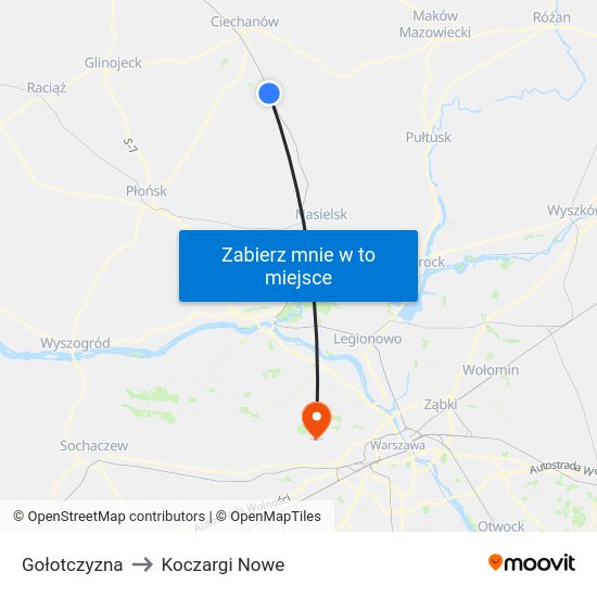 Gołotczyzna to Koczargi Nowe map