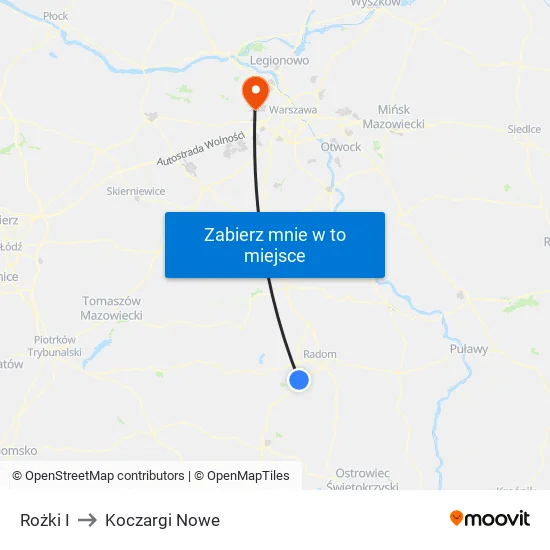 Rożki I to Koczargi Nowe map