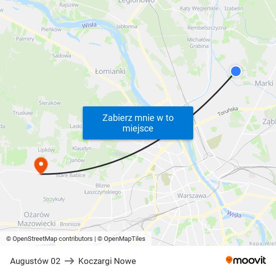 Augustów 02 to Koczargi Nowe map