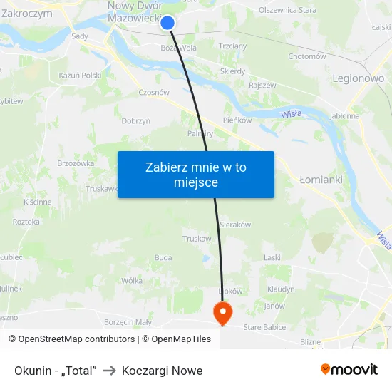 Okunin - „Total” to Koczargi Nowe map
