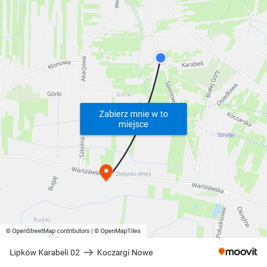 Lipków Karabeli 02 to Koczargi Nowe map