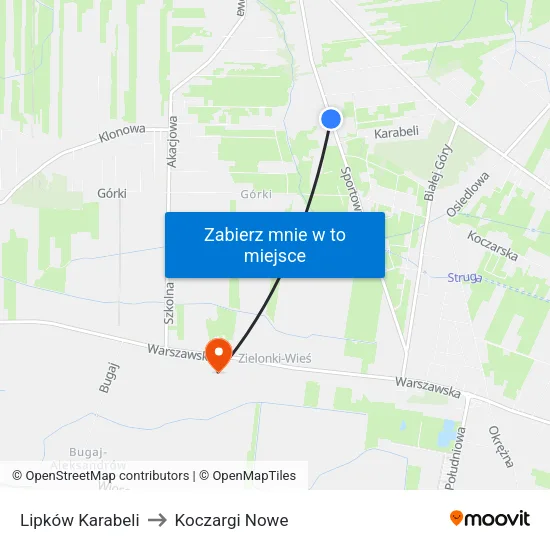 Lipków Karabeli to Koczargi Nowe map