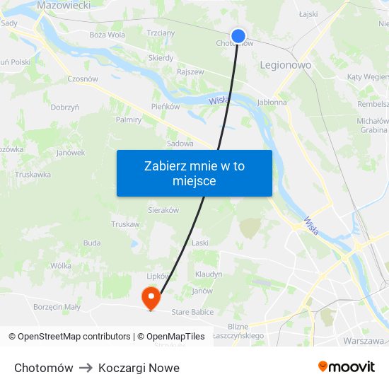 Chotomów to Koczargi Nowe map