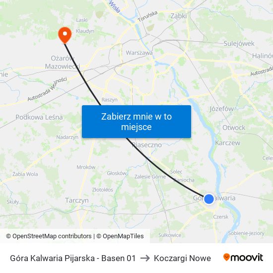 Góra Kalwaria Pijarska - Basen 01 to Koczargi Nowe map