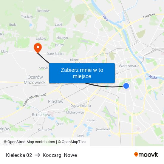Kielecka 02 to Koczargi Nowe map