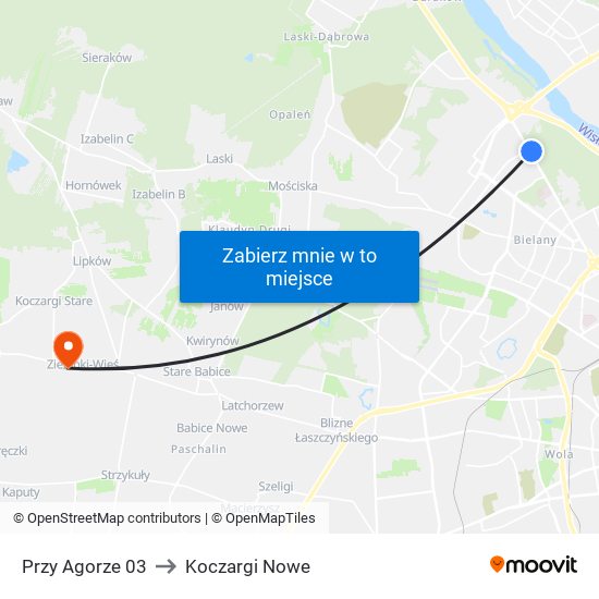 Przy Agorze 03 to Koczargi Nowe map