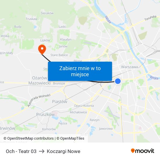Och - Teatr 03 to Koczargi Nowe map