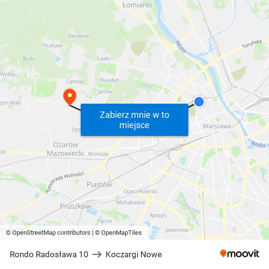 Rondo Radosława 10 to Koczargi Nowe map