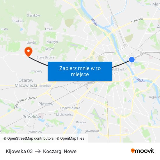 Kijowska 03 to Koczargi Nowe map