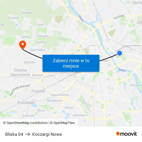 Bliska 04 to Koczargi Nowe map