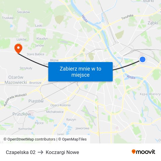 Czapelska 02 to Koczargi Nowe map
