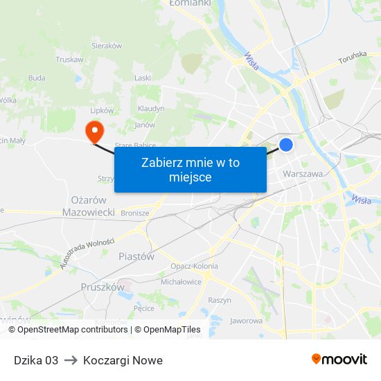 Dzika 03 to Koczargi Nowe map