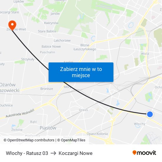 Włochy - Ratusz 03 to Koczargi Nowe map