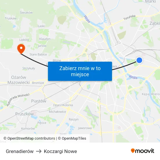 Grenadierów to Koczargi Nowe map