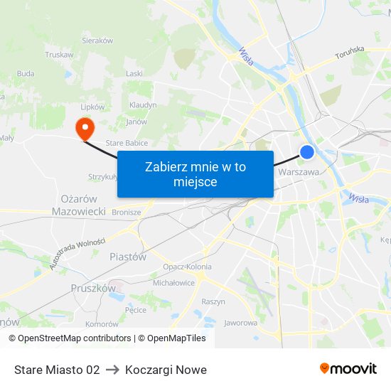 Stare Miasto 02 to Koczargi Nowe map