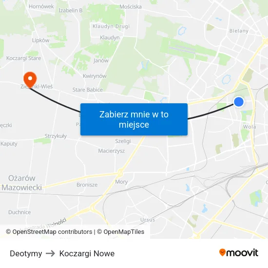 Deotymy to Koczargi Nowe map