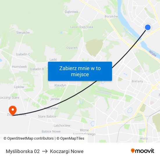 Myśliborska 02 to Koczargi Nowe map