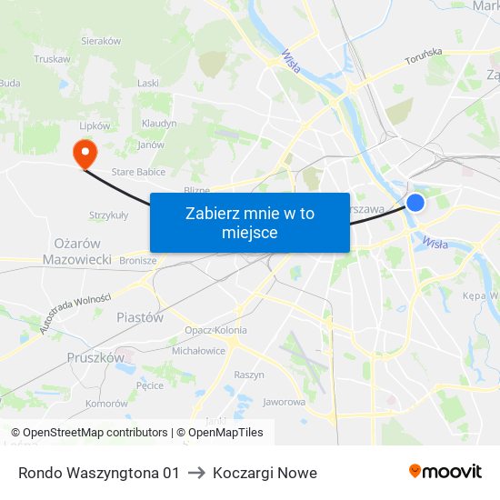 Rondo Waszyngtona 01 to Koczargi Nowe map