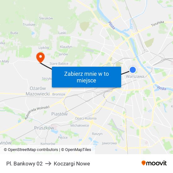 Pl. Bankowy 02 to Koczargi Nowe map