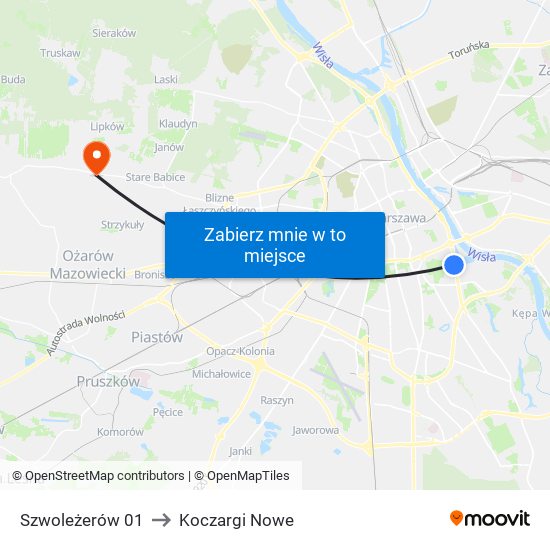 Szwoleżerów 01 to Koczargi Nowe map