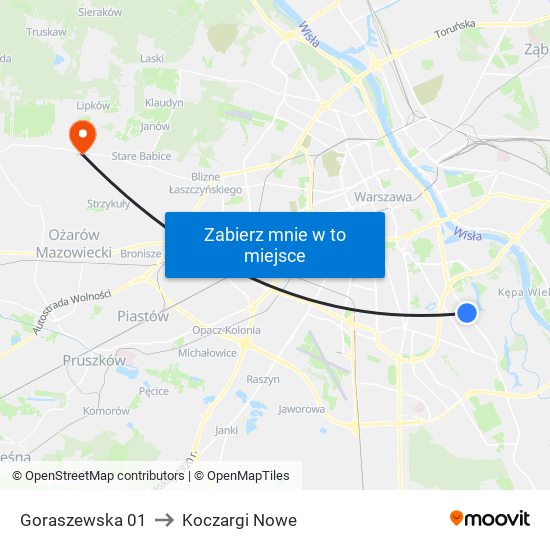 Goraszewska to Koczargi Nowe map