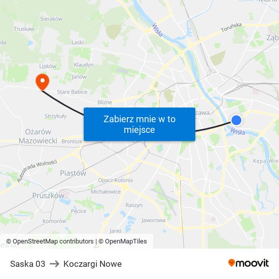 Saska 03 to Koczargi Nowe map