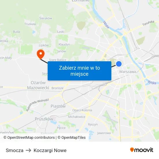 Smocza to Koczargi Nowe map