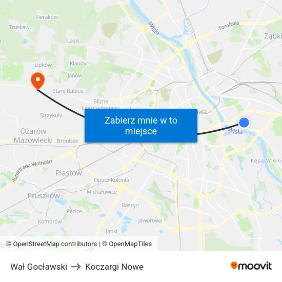 Wał Gocławski to Koczargi Nowe map