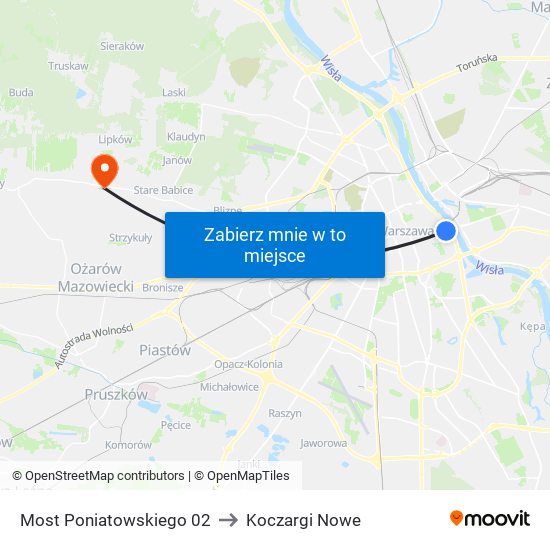 Most Poniatowskiego 02 to Koczargi Nowe map