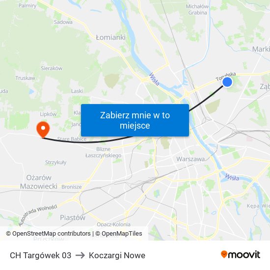 CH Targówek 03 to Koczargi Nowe map