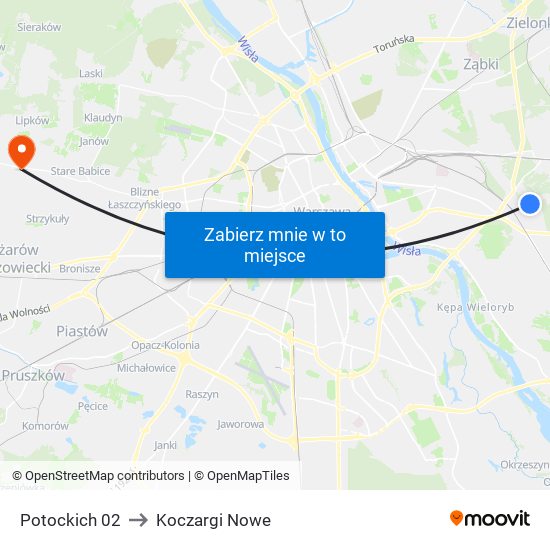 Potockich 02 to Koczargi Nowe map