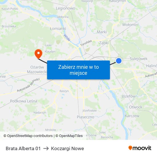 Brata Alberta 01 to Koczargi Nowe map