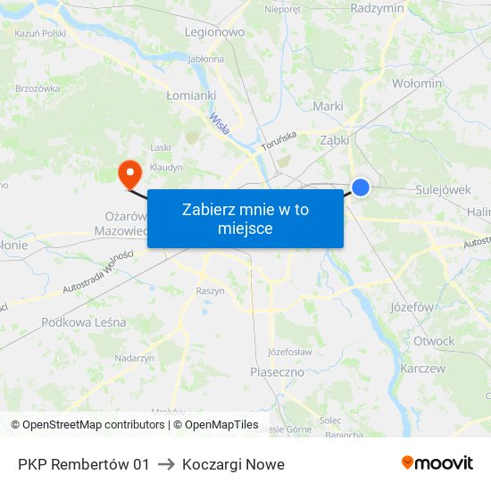 PKP Rembertów 01 to Koczargi Nowe map