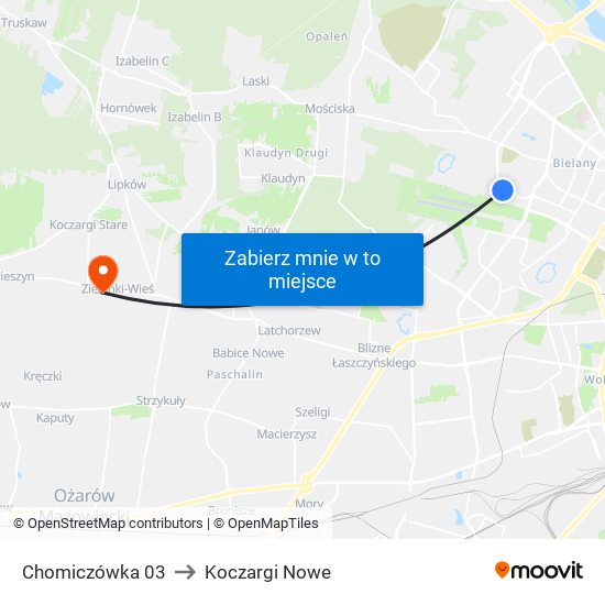 Chomiczówka 03 to Koczargi Nowe map