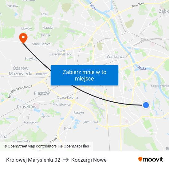 Królowej Marysieńki 02 to Koczargi Nowe map