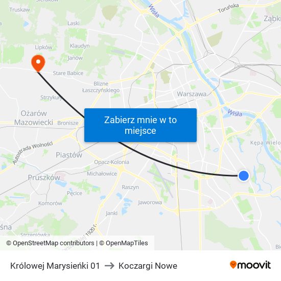 Królowej Marysieńki to Koczargi Nowe map