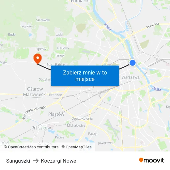Sanguszki to Koczargi Nowe map