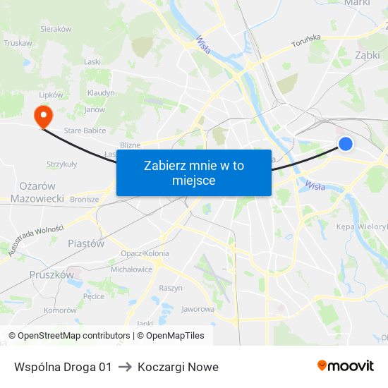 Wspólna Droga 01 to Koczargi Nowe map