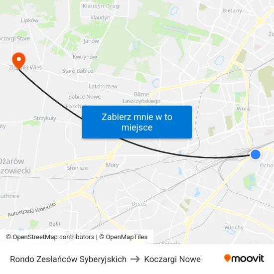 Rondo Zesłańców Syberyjskich to Koczargi Nowe map