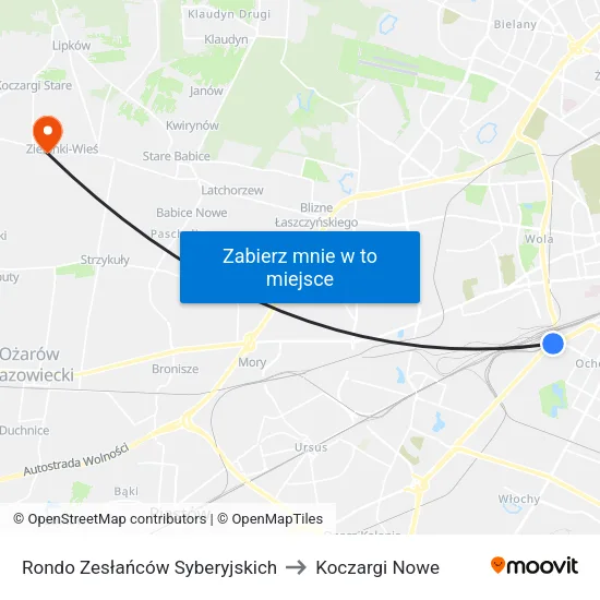 Rondo Zesłańców Syberyjskich to Koczargi Nowe map